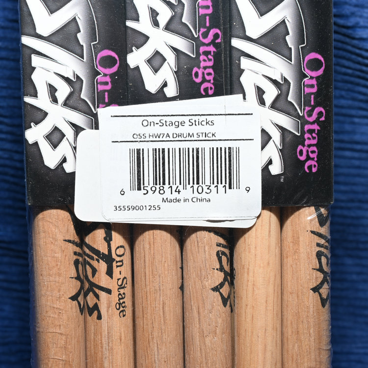 OnStage Sticks Hickory Wood Tip HW7A 12 Pack