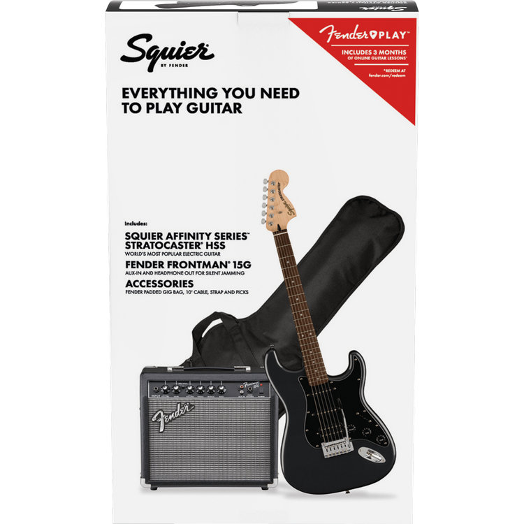 Squier Affinity Series Stratocaster HSS Pack - Charcoal Frost Metallic