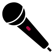 black and red microphone button for microphones