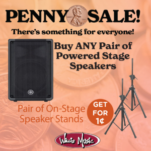 any pair of powered speakers, get onstage speaker stands